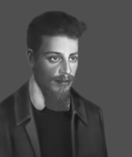 Portrait of Rainer Maria Rilke, 1875 – 1926, Austrian poet and novelist, based on a picture by