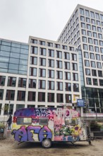 Trendy district with graffiti in the Gängeviertel, Neustadt, Hamburg