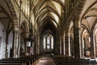 Interior view, Gothic Church of St. Peter and Paul, Saints-Pierre-et-Paul, Wissembourg,