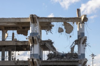 Washington, DC - Demolition of RFK Stadium. The stadium hosted baseball, football, soccer, and