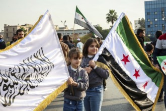 Damascus, Syria. November 28, 2025: Thousands of Syrians gather in Umayyad Square in central