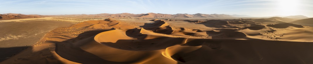 Aerial view of sand dunes in the Namib Desert, Namib Naukluft Park, Namibia