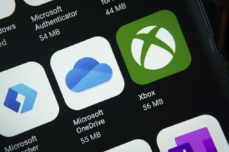 Dhaka, Bangladesh- 27 July 2025: Close-up of smartphone screen showing the Xbox app icon with a