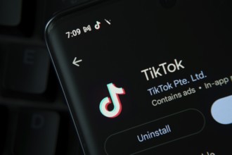 Dhaka, Bangladesh- 27 July 2025: Screen displaying TikTok app with update and uninstall options,