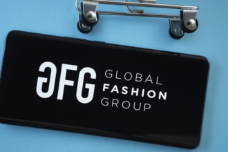 Dhaka, Bangladesh- 21 Nov 2025: Smartphone screen showing the Global Fashion Group logo with