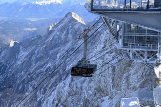 Mountain station of the cable car to the Zugspitze (2962 m), German side, Grainau municipality,