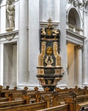 Interior photos in St. Salvator Cathedral in Fulda, officially High Cathedral in Fulda, center of