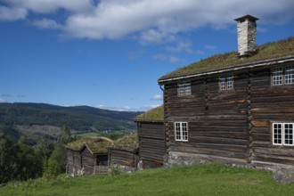 Maihaugen open-air museum with houses and objects from farms in Gudbrandsdal, Lillehammer am Mjøsa