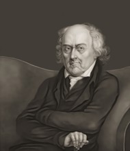 Portrait of John Adams as an old man, 1735 - 1826, second President of the United States, digitally