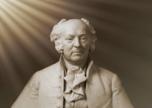 Bust of John Adams, 1735 - 1826, second President of the United States, digitally edited