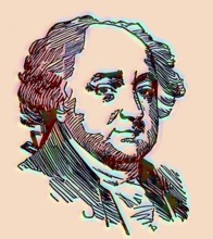 Portrait of John Adams, 1735 - 1826, second President of the United States, digitally optimized