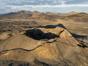 Volcán de Las Nueces volcano, picturesque volcanic landscape with volcanic craters and lava fields