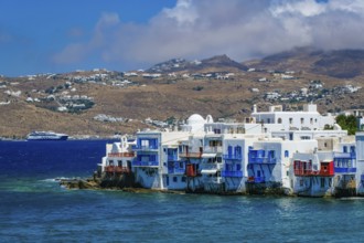 Mykonos, Cyclades, Greece - Little Venice is a picturesque neighborhood in Mykonos Town with