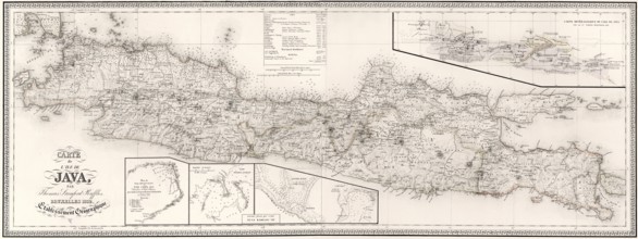 Map of Java, 1817, from History of Java by Sir Thomas Stamford Bingley Raffles, 1781 – 1826,