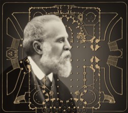 Portrait of Antoni Gaudí i Cornet, 1852 – 1926, Catalan architect and designer from Spain, the