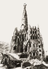 Architectural study of the Church of Colònia Güell, Cripta de la Colònia Güell, Santa Coloma de