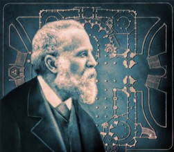 Portrait of Antoni Gaudí i Cornet, 1852 – 1926, Catalan architect and designer from Spain, the