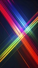 Abstract digital art featuring vibrant, intersecting neon lines creating a geometric pattern,