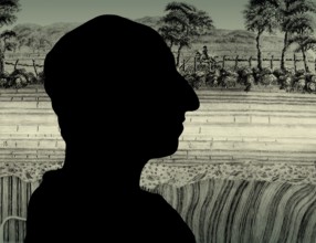 Silhouette of James Hutton, 1726 – 1797, Scottish geologist, agriculturalist, naturalist and