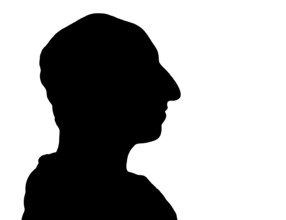 Silhouette of James Hutton, 1726 – 1797, Scottish geologist, agriculturalist, chemical