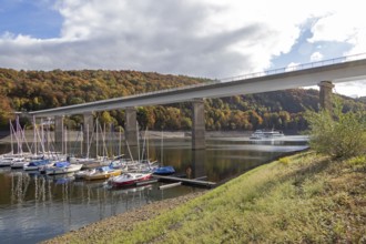 Marina, excursion ship, Talbrücke, Sondern, Olpe, Biggesee, Sauerland, North Rhine-Westphalia,