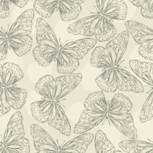 Vector seamless pattern design with hand drawn butterflies