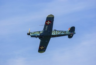 A Pilatus P-2 of Pilatus Flugzeugwerke AG with the registration D-EPII during a flight