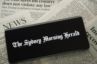 Dhaka, Bangladesh - 18 March 2025: The logo of the sydney morning herald is displayed on a
