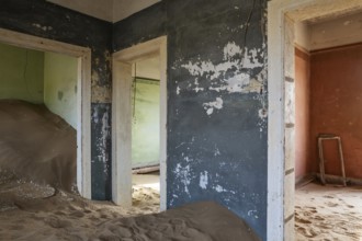 At Kolmanskop, the abandoned ghost town of the diamond days of the early 1900 and of German origin.
