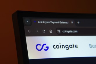 Dhaka, Bangladesh- 02 June 2025: Close-up of a computer screen displaying the Coingate web