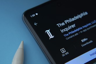Dhaka, Bangladesh- 18 March 2025: The philadelphia inquirer app from Google Playstore is displayed