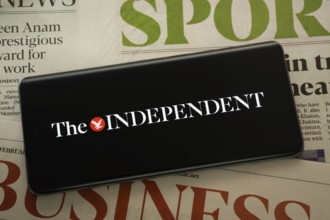 Dhaka, Bangladesh - 01 Sep 2025: The logo of The Independent is displayed on a smartphone screen