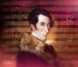 Carl Maria von Weber, 1786 - 1826, German composer, conductor and pianist, digitally edited after a