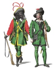 Costume designs of Samiel and Kaspar, Romantic opera Der Freischütz by Carl Maria von Weber, 1786 -