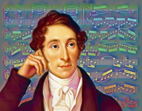 Carl Maria von Weber, 1786 - 1826, German composer, conductor and pianist, digitally edited after a