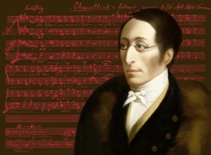 Carl Maria von Weber, 1786 - 1826, German composer, conductor and pianist, digitally edited after a