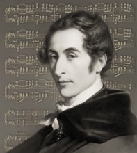 Carl Maria von Weber, 1786 - 1826, German composer, conductor and pianist, notesheet from the