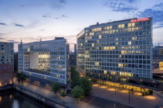 Aerial view of the Spiegel building at Ericusspitze in Hamburg's HafenCity in the Brooktorkai