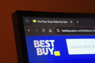 Dhaka, Bangladesh- 02 June 2025: Close-up of a computer screen displaying the Best Buy web