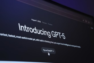 Dhaka, Bangladesh- 09 Aug 2025: A computer monitor displaying the introduction to OpenAI GPT-5