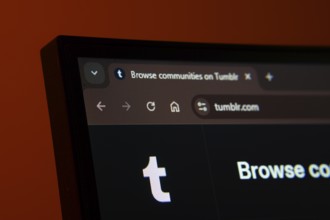 Dhaka, Bangladesh- 02 June 2025: Close-up of a computer screen displaying the tumblr web interface