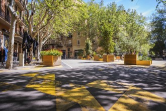 Superblock or Superilla in the Sant Antoni neighbourhood, a heavily car-restricted area of the city
