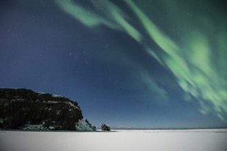 Northern Lights, Close to Vik, Ring Road, Mountains, Frost, Winter, Cold, Snow, Night, Iceland*