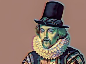 Portrait of Sir Francis Bacon, Baron Baco of Verulam, 1561 - 1626, English lawyer, statesman,