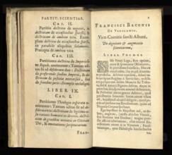 Pages from ‘De augmentis scientiarum‘ by Sir Francis Bacon, 1561 - 1626, English lawyer, statesman,
