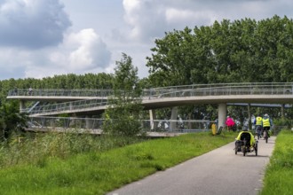 Ramp on the Liniebrug, bicycle and pedestrian bridge over the Amsterdam-Rhine Canal near the