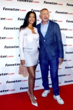 Boris Becker with his woman Lilian de Carvalho Monteiro at the press conference to mark the