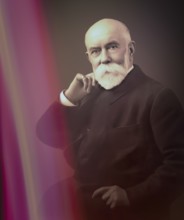 A portrait of Thomas Burberry, 1835 – 1926, an English fashion designer and the founder of the