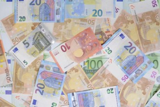 Various euro banknotes