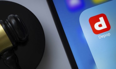 Dhaka, Bangladesh- 17 March 2025: A close up of an iPad screen displaying the depop app alongside a